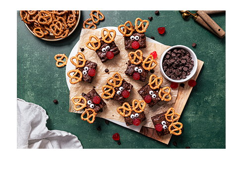 Chocolate Chip Reindeer Brownies
